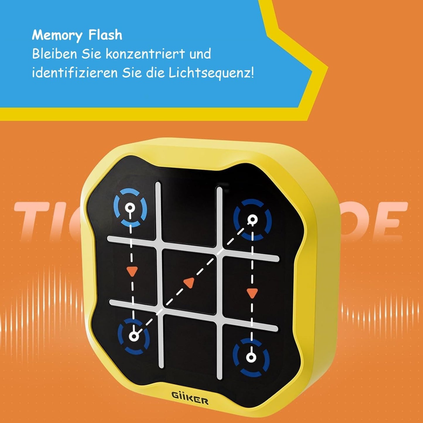 GiiKER Tic Tac Toe Bolt: Tragbare 3-in-1 Puzzle-Spielkonsole für Bildungs- und Gedächtnistraining. Zappel-Spielzeug für Kinder & Erwachsene Altersgruppen