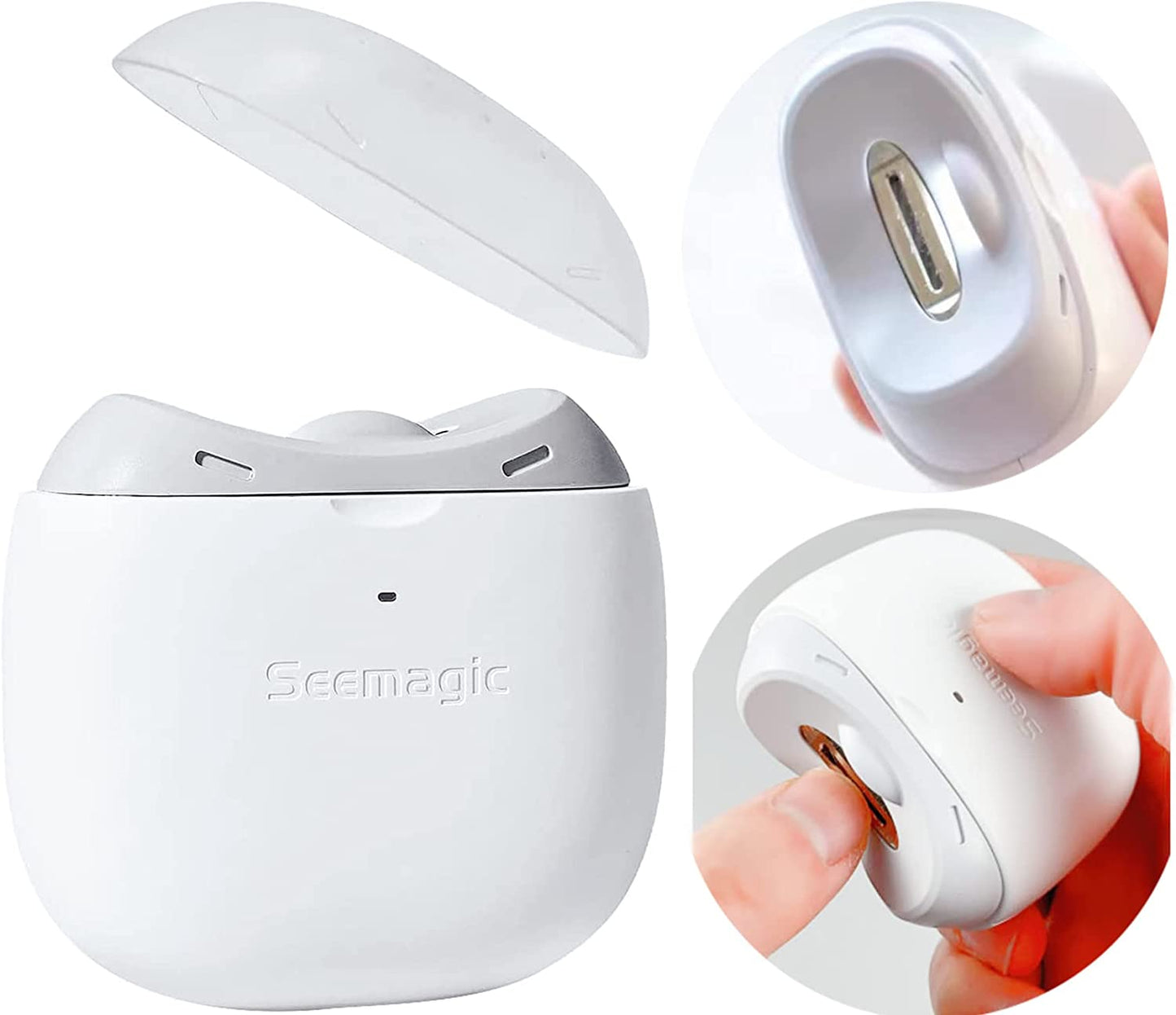 Seemagic Elektrische automatische Nagelknipser mit Licht, Nagelfeile,geräuschlos