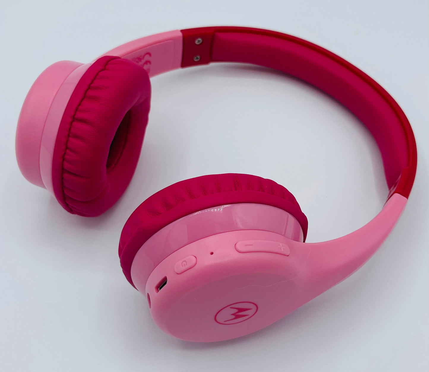 Motorola Sound Moto JR300 - Bluetooth Kinderkopfhörer - mit Lautstärkebegrenzung und Audio-Splitter - Blau und Pink